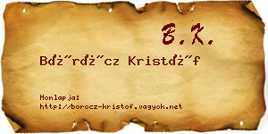 Böröcz Kristóf névjegykártya