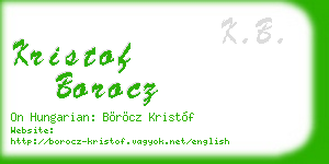 kristof borocz business card